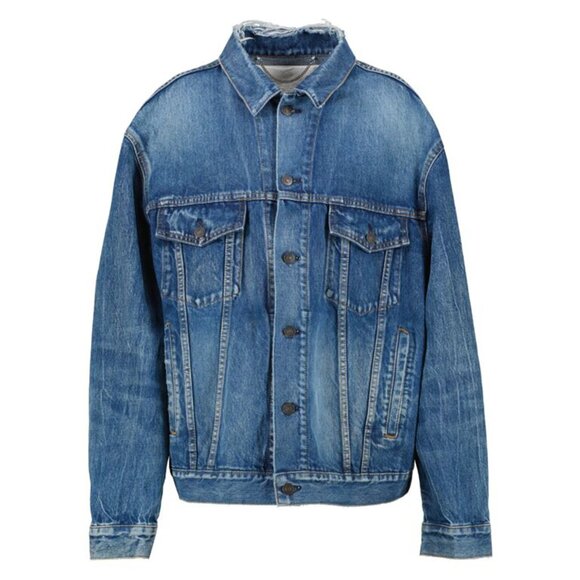 Balenciaga Oversized Logo Denim Jacket – Blue – Authentic - Picture 2 of 3